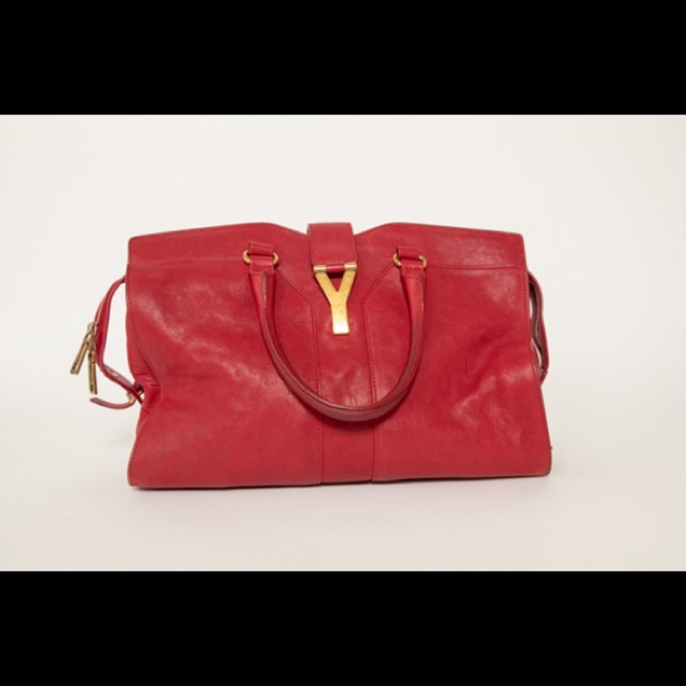 Saint Laurent Sheepskin Medium Cabas ChYc Red